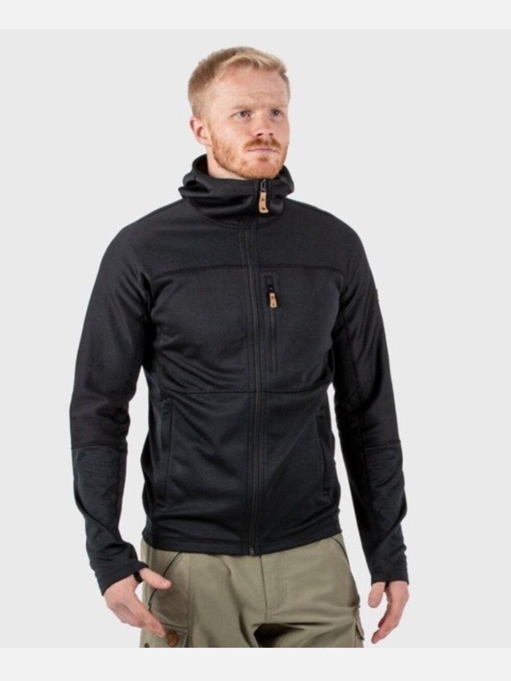 FjallRaven Abisko Trail Fleece Jacket Men's Medium Full Zip Black Outdoor